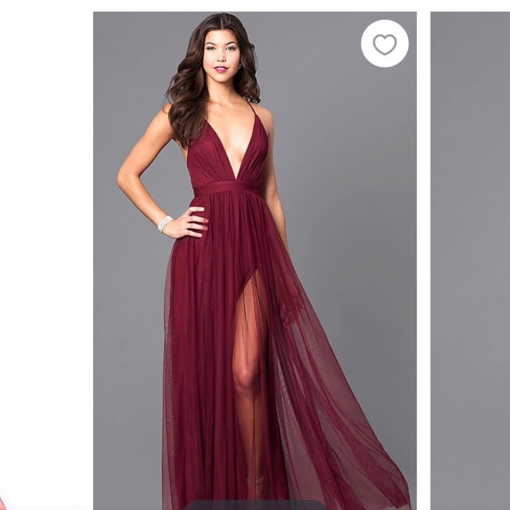 Prom girl burgundy dress